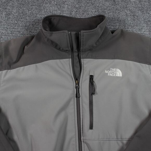 The North Face Apex Softshell Jacket Mens XL Gray/Black Wind Resistant Fleece - Picture 2 of 10